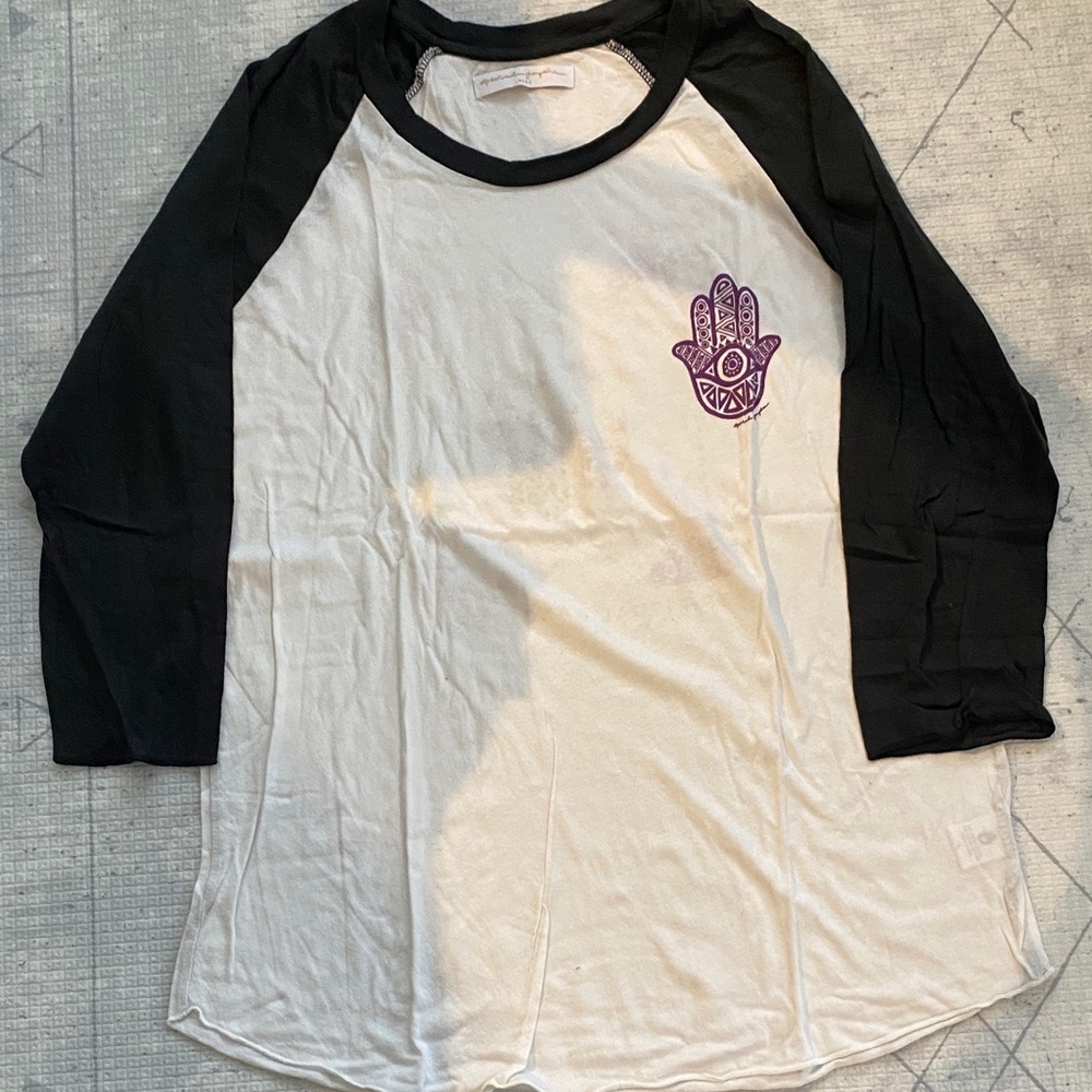Spiritual Gangster Black and White Floral Raglan Shirt
